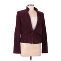 White House Black Market Jacket: Short Burgundy Print Jackets & Outerwear - Women's Size Medium