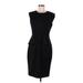 T Tahari Casual Dress - Sheath Crew Neck Sleeveless: Black Print Dresses - Women's Size 8