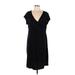 Old Navy Casual Dress V Neck Short sleeves: Black Solid Dresses - Women's Size 1X