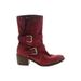 Donald J Pliner Boots: Burgundy Solid Shoes - Women's Size 7 1/2 - Round Toe