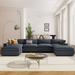 U-shaped Sectional Sofa Down Filled Dark Grey Upholstered Modular Sectional Sofa Set with Ottoman Chaise for Living Room