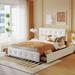 Classic Queen Size Storage Bed Platform Bed Upholstered Bed, White