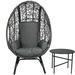 PE Wicker Egg Chair Sets Bird's Nest Lazy Nap Chair with Side Table - Messy - Type