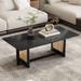 Black imitation rattan,solid wood coffee table,rectangular solid wood small living room coffee table