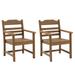 Patio Dining Chair (Set of 2) Imitation Wood Grain Texture Outdoor Club Chairs, All-weather HIPS Single Chair with Armrest