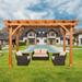 AECOJOY Outdoor Wood Pergola 12'x10' Cedar Wood Gazebo for Backyard