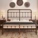 King Bed Frame Vintage-Farmhouse 49 inch Tall-headboard-Iron - Platform Mattress Foundation,No Box Spring Needed