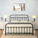 Vintage Twin Metal Bed Frame with Headboard & Footboard - Platform/Wrought Iron/Heavy Duty/Metal Slat/Black/Mattress Foundation