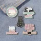 Animal Cat Club Enamel Pins Cute Cartoon Kitten Lapel Brooch Badges Backpack Pins Metal Decorative