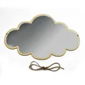 Cloud-shaped Mirror Wooden Frame Acrylic Makeup Mirror Irregular Cloud Shape Decorative Mirror