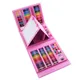 208pc Art Supplies Kit Gifts Art Set Case with Double Sided Trifold Easel Oil Pastels Crayons