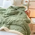 Thickened Coral Velvet Flannel Lamb Wool Blanket Nap Sofa Cover Blanket Office Shawl Air
