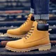 2024 New Men's Boots Fashion High Top Motorcycle Boots Lace-Up Platform Boots for Men Outdoor