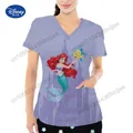 Disney Women's Tops for Women 2023 V-neck Woman Clothes Pocket Short Sleeve Tee Shirt Vintage T