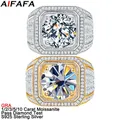 1/2/3/5/10 Carat D Color Moissanite Gold Rings for Men Women Moissanita Sparkle Lab Diamond S925