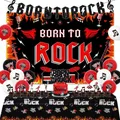 Ballons de décoration d'anniversaire Rock and Roll toile de fond bannière britannique décoration