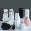 Vase à Fleurs Moderne en Plastique Blanc et Rose Pot mir Nordique Décoration de Maison Salon