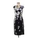 Lauren by Ralph Lauren Casual Dress - Sheath Crew Neck Sleeveless: Black Floral Dresses - Women's Size 4