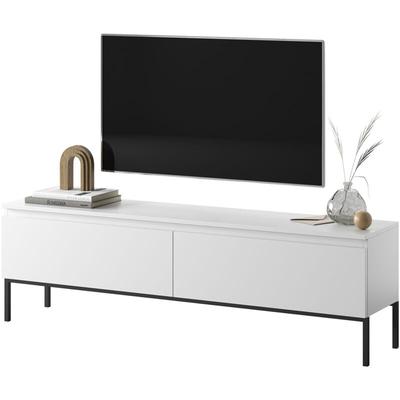 Bemmi - TV-Schrank Lowboard, Weiß mit schwarzen Beinen, 150 cm - Selsey Image