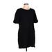 wasabi + mint Casual Dress - Mini Crew Neck Short sleeves: Black Solid Dresses - Women's Size Large