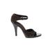 KORS Michael Kors Heels: Brown Solid Shoes - Women's Size 8 - Open Toe