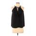 BCBGMAXAZRIA Sleeveless Blouse: Black Tops - Women's Size X-Small