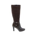 Nine West Boots: Brown Solid Shoes - Women's Size 6 1/2 - Round Toe