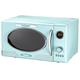 Melissa 16330131 Retro Mikrowelle/900 Watt/23 Liter Garraum,Design Mikrowelle mit Grill/Peppermint Baby Blau