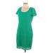 RN Studio By Ronni Nicole Casual Dress - Mini Scoop Neck Short sleeves: Green Print Dresses - Women's Size 12