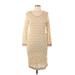 M Missoni Casual Dress - Sweater Dress: Tan Jacquard Dresses - Women's Size 46