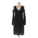 Nic + Zoe Casual Dress - Sweater Dress: Black Dresses - Women's Size Medium