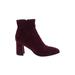 Marc Fisher Ankle Boots: Burgundy Print Shoes - Women's Size 9 1/2 - Almond Toe