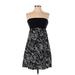 Express Cocktail Dress - Party Strapless Sleeveless: Black Print Dresses - Women's Size X-Small