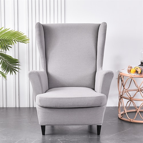 Stretch-Bezug für Ohrensessel in Volltonfarbe, burgunderfarben, Schonbezüge für Ohrensessel aus Spandex-Stoff mit Sitzkissenbezug für Wohnzimmer und Schlafzimmer, passend für Ikea Strandmon-Sessel Image