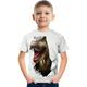 Kinder Jungen T-Shirt T-Shirt Kurzarm Katze Dinosaurier Grafik 3D-Druck Tier Schule Kinder Tops aktive weiße Katze hellweiße weiße Katze