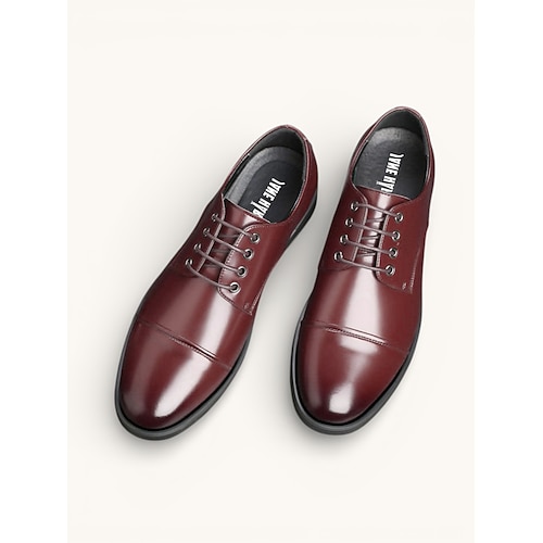 Herren Oxfords Derbyschuhe Formelle Schuhe Lederloafer Spaziergang Geschäftlich Klassisch Lässig Täglich Outdoor Hochzeit Nappaleder Bequem Rutschfest Atmungsaktiv Schnürung Schwarz Braun Sommer Image