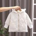 Toddler Girls' Hoodie Jacket Solid Color Active Zipper School Coat Outerwear 3-7 Years Winter White Pink