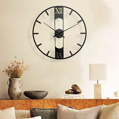 Luxury Large Wall Clock Modern Design Silent Wall Clocks Home Decor Black Metal Watches Living Room Decoration