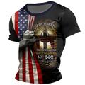 Graphic American Flag Faith Daily Designer Retro Vintage Men's 3D Print T shirt Tee Sports Outdoor Holiday Going out T shirt Black Navy Blue Red White Short Sleeve Crew Neck Shirt Spring Summer