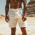 Sun Printed Men's Cotton Shorts Hawaiian Shorts Beach Shorts Drawstring Elastic Waist Comfort Breathable Short Outdoor Holiday Wear