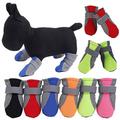 Dog Shoes,4Pcs Pet Dog Shoes Non-Slip Soft Breathable Mesh Adjustable Straps Boots Protective Dog Boots Pet Warm Supplies Black Dog Boots