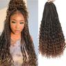 Crochet Box Braids Curly Ends 144 Strands 22 Inch Bohomian Crochet Braids Box Braids 3X Goddess Box Braids Crochet Hair Synthetic Crochet Braids Hair Extensions