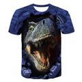 Kids Boys' T shirt Short Sleeve Dinosaur 3D Print Animal Print Gray Green Navy Black gray Children Tops Summer Active Daily Wear Regular Fit 4-12 Years