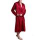Men's Robe Bathrobe Silk Robe Silk Kimono 1 pcs Plain Stylish Casual Comfort Home Daily Bed Faux Silk Comfort Warm V Neck Long Sleeve Belt Included Fall Winter Black Red