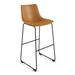 AllModern Nia Bar & Counter Stool Upholstered/Leather/Metal/Faux leather in Black/Brown | 38.5 H x 18 W x 22 D in | Wayfair