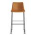 AllModern Nia Bar & Counter Stool Upholstered/Leather/Metal/Faux leather in Black/Brown | 38.5 H x 18 W x 22 D in | Wayfair