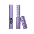 Besaacan Hair Care Wireless Mini Hair Straightener Electric Straightening Comb 2 in 1 Anti Scald Hair Straightener Brush and Curler Portable Hair Straightener Heating Mini Straightener for Home Pp2