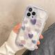 Cute Love Heart Phone Case with Aesthetic Design Women Girls Phone Cases Protective Cover for iPhone 11 12 13 14 Pro Max(Purple 11)