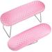 Nail Arm Rest Microfiber Leather Nail Pillow Hand Rest Leather Manicure Pillow Stainless Steel Stand Nail Cushion Nail Art Hand Pillow Nail Arm Holder for Women Girls Nail Art Decoration (Pink)