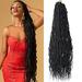 BOHOBABE Faux Locs Crochet .. Hair 36 Inch Boho .. Soft Crochet Locs with .. Curly Ends Long Bohemian .. Goddess Locs Crochet Braids .. for Black Women (6Packs 1B)